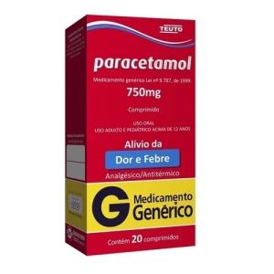 Paracetamol 750Mg 20 Comprimidos (Teu)